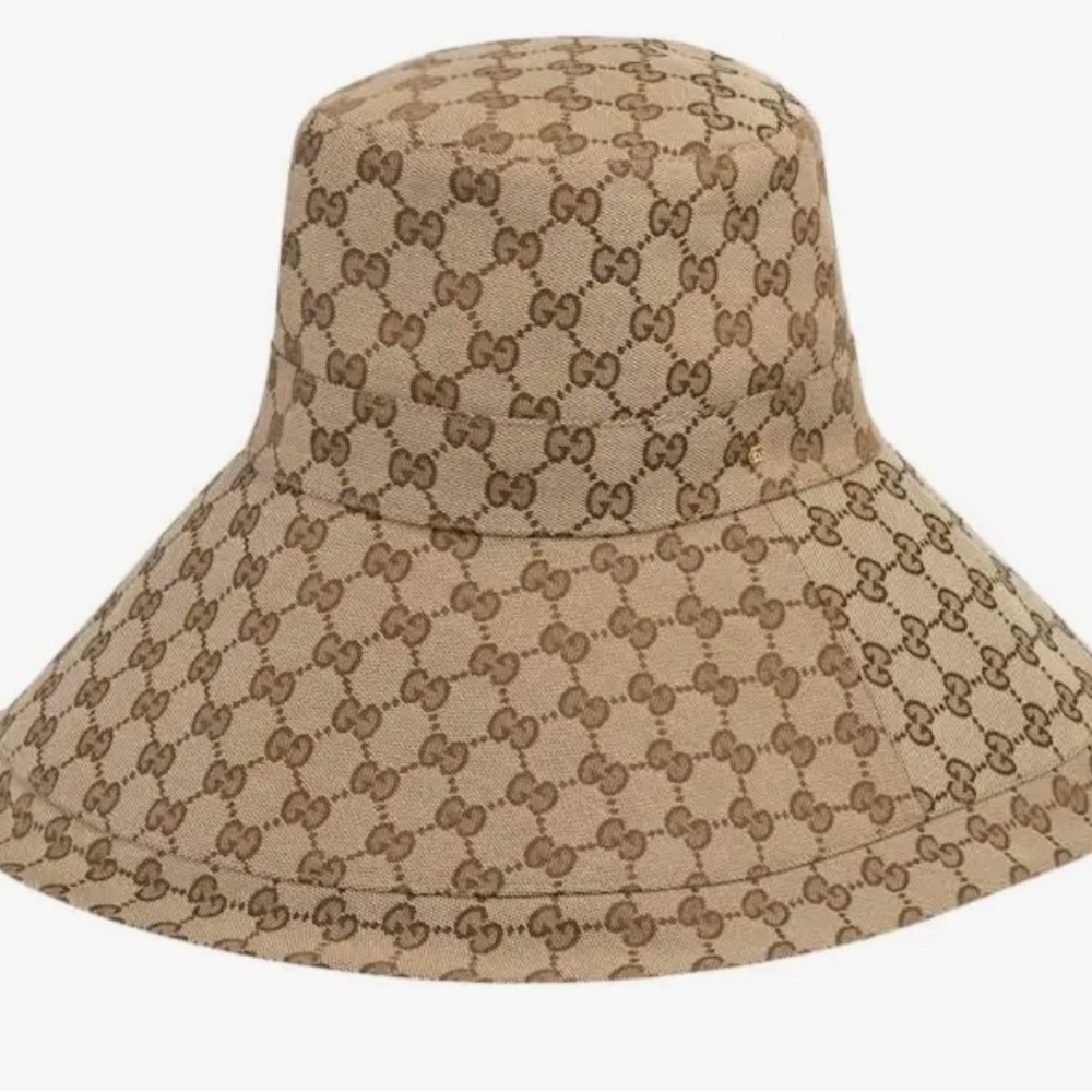 Gucci Tan and Brown GG Monogram Bucket Hat